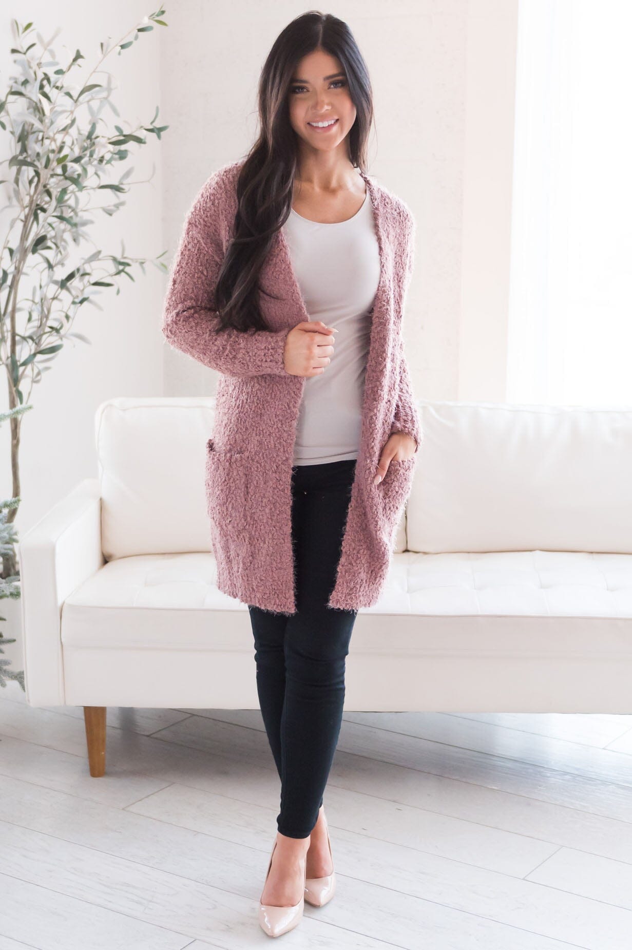 Soft & Cuddly Modest Sweater Cardigan