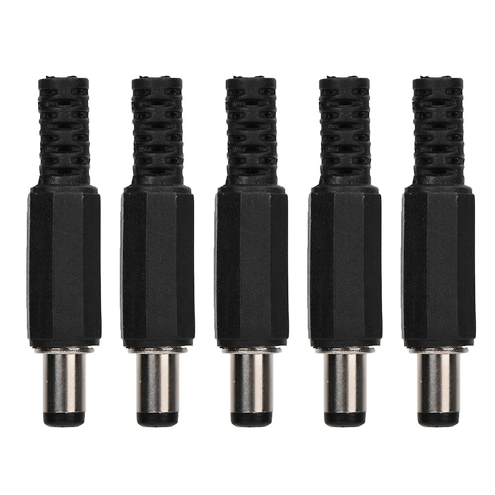 5pcs 2.1mm X 5.5mm Male Dc Power Plug Jack Coaxial Connector Adapter