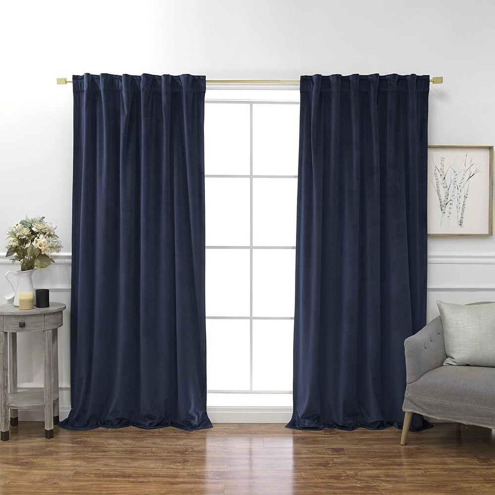 Luster Velvet Grommet Room Darkening Curtains   Stainless Steel Grommet Top (Single Panel)