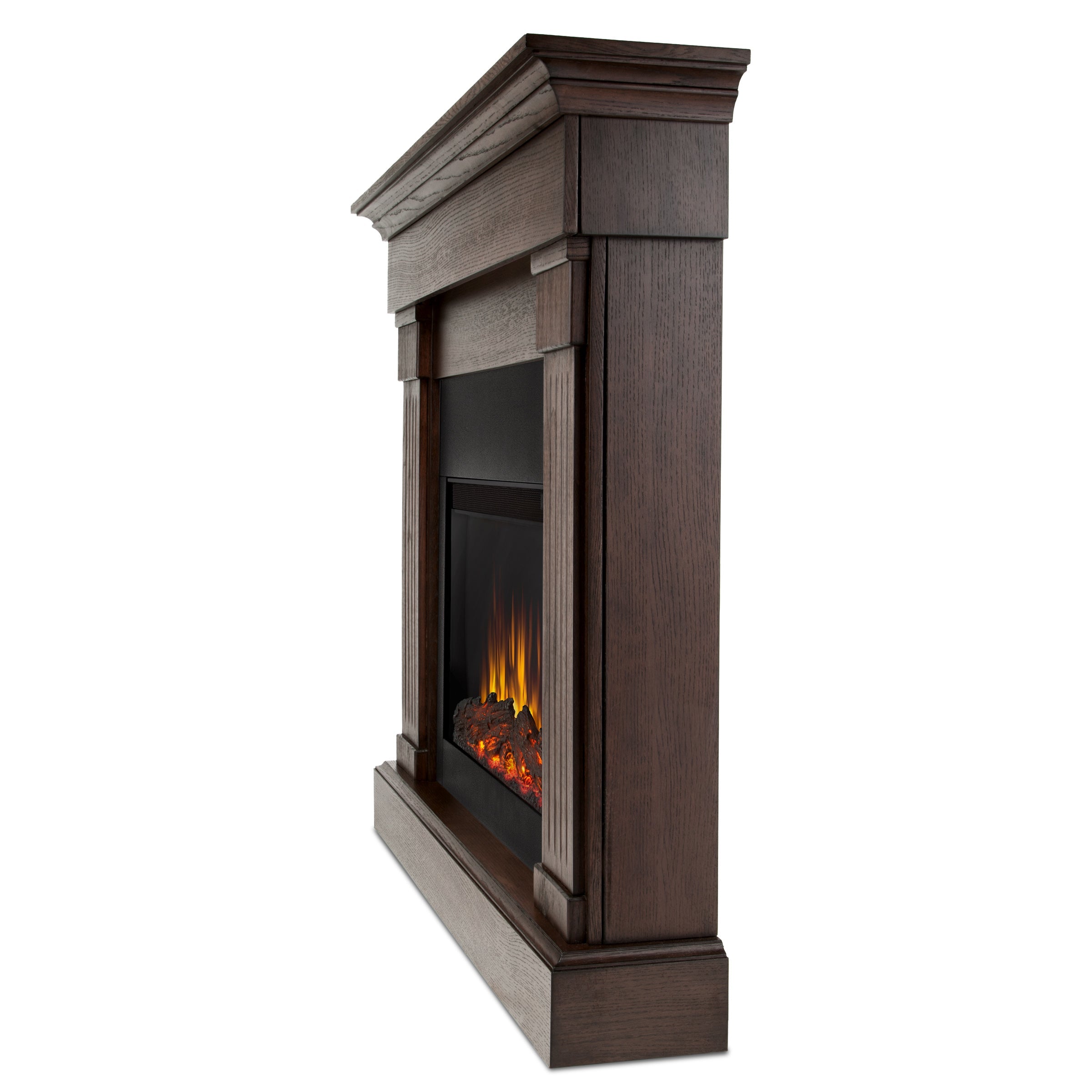 Real Flame Crawford Electric Slim Line Fireplace in Chestnut Oak