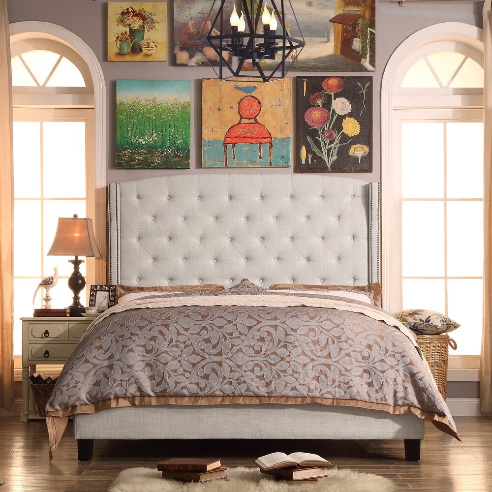 Moser Bay Maturin Upholstered Panel Bed with Wingback Headboard