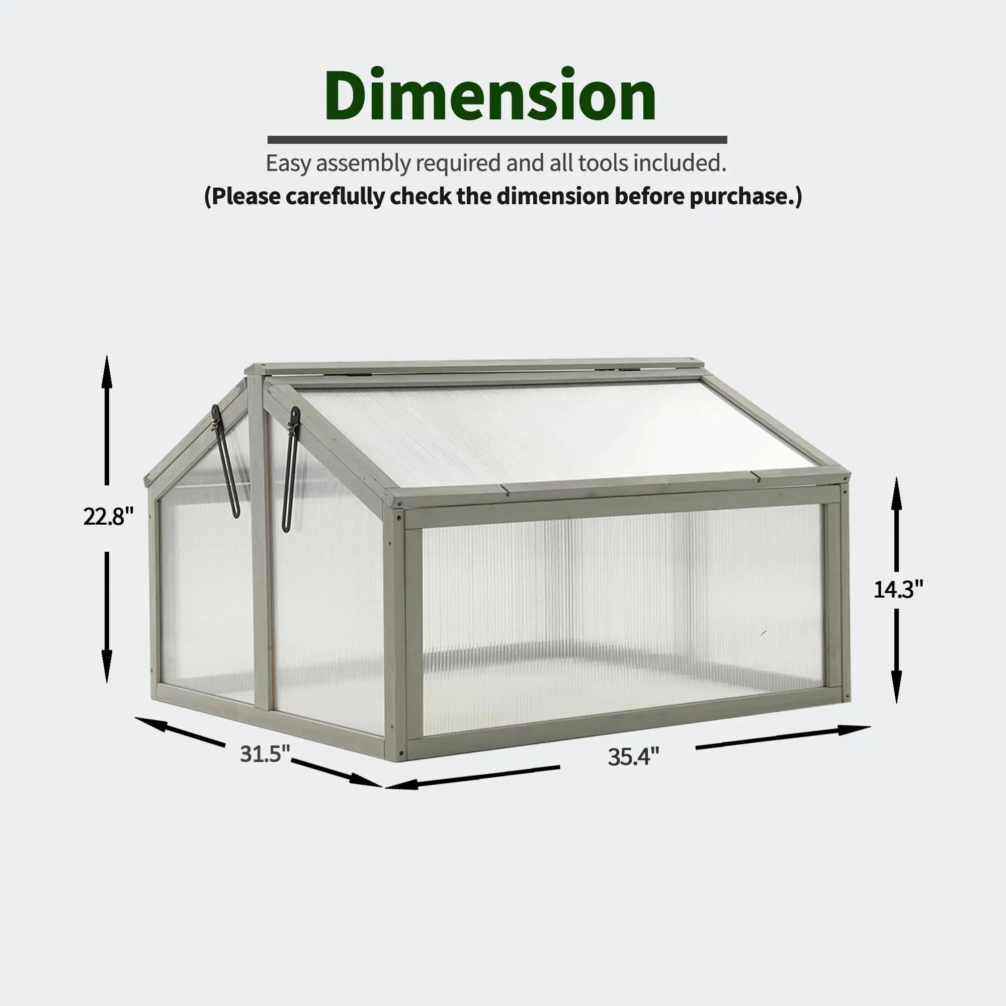 OTXIINXIIN Cold Frame Garden Greenhouses Cold Frame Grow House Greenhouse Wooden Mini Backyard Greenhouse Vegetable Flower Wood