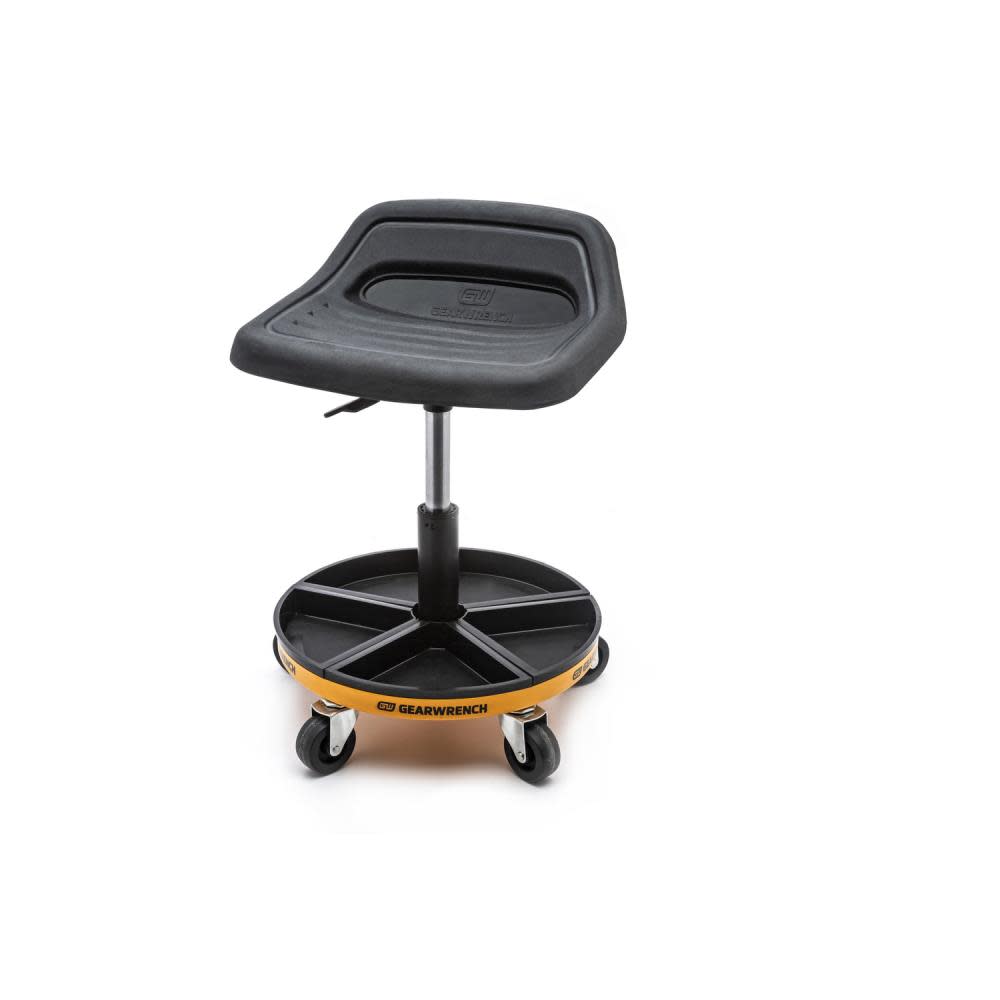 Mechanics Seat, Adjustable Height Swivel, 18 to 22 In.