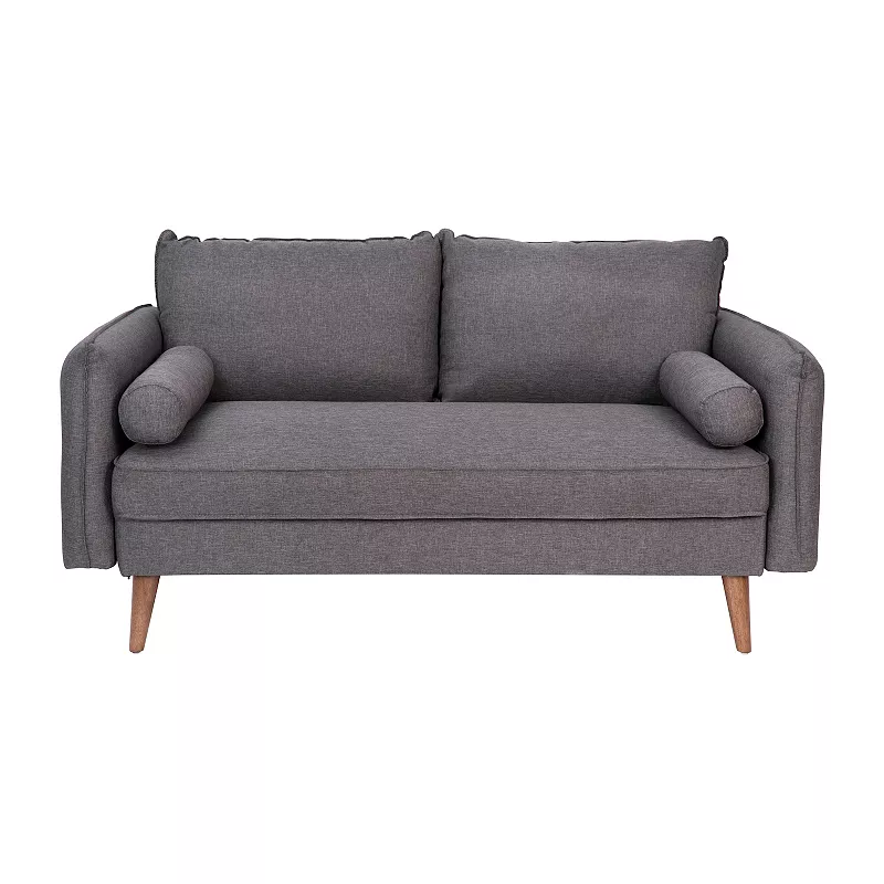 Flash Furniture Evie Mid-Century Modern Tapered Leg Loveseat Sofa