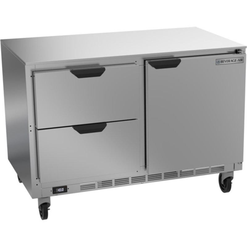 Beverage-Air UCFD48AHC-2 Undercounter Freezer - Reach-In， 2-Section， Stainless Steel