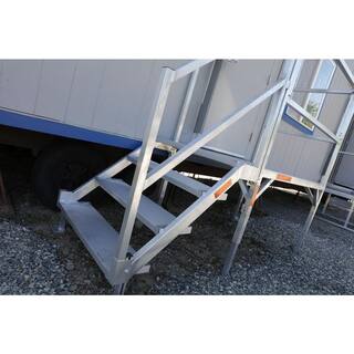 EZ-ACCESS FORTRESS 27.5 in. to 42.5 in. H OSHA Compliant Aluminum 4-Riser Stair System with Platform and Canopy FORC2742