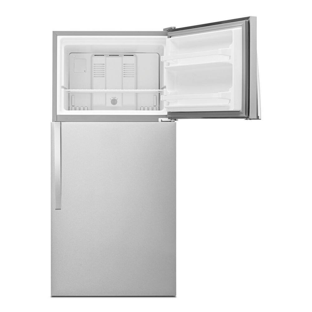 Whirlpool 18.25 cu. ft. Top Freezer Built-In and Standard Refrigerator in Monochromatic Stainless Steel WRT138FFDM