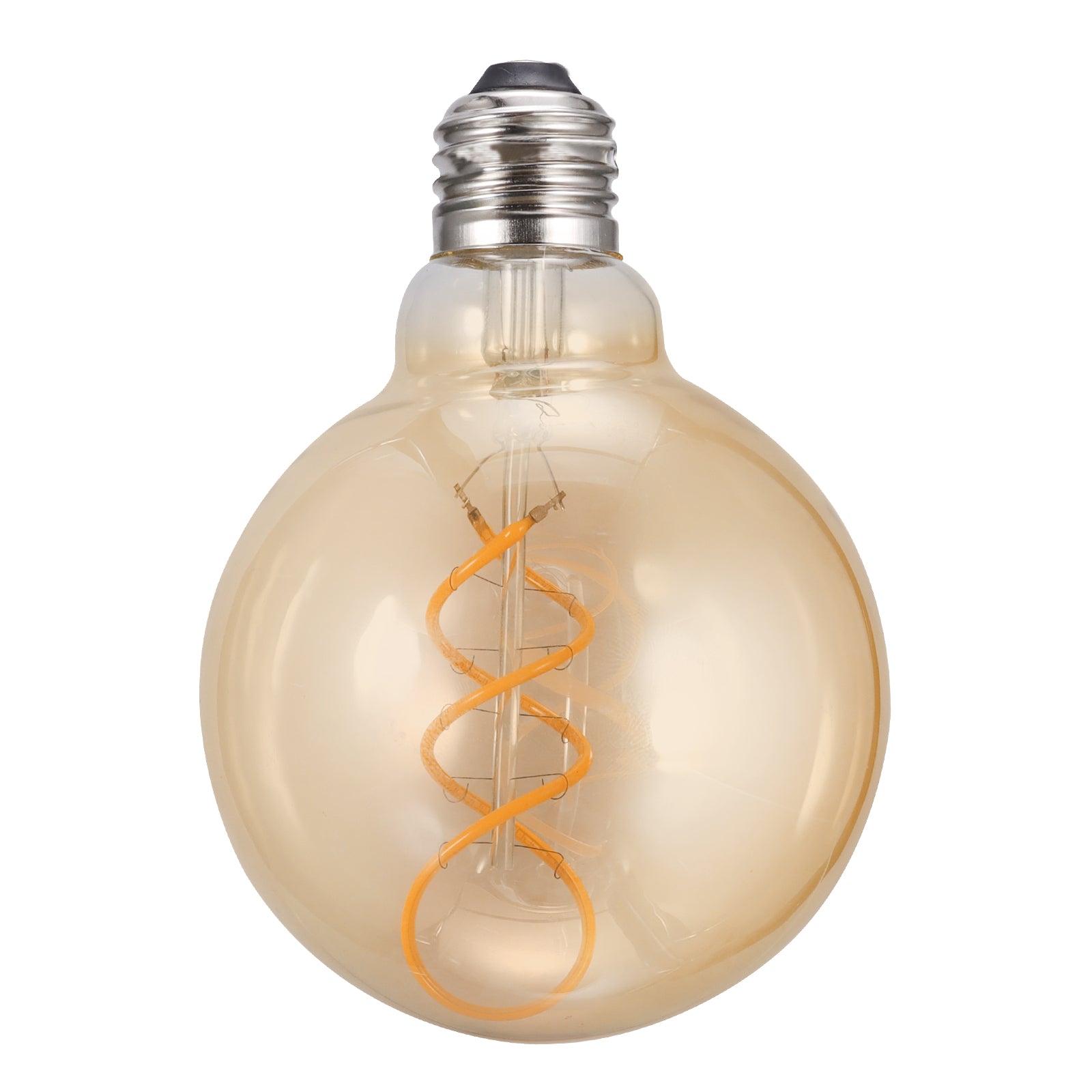 G95 Bulb 3W 2200K Vintage Bulb with E27 Screw Warm White Lighting Curved ment Amber Glass Shade for Bedroom Living Room Cafe