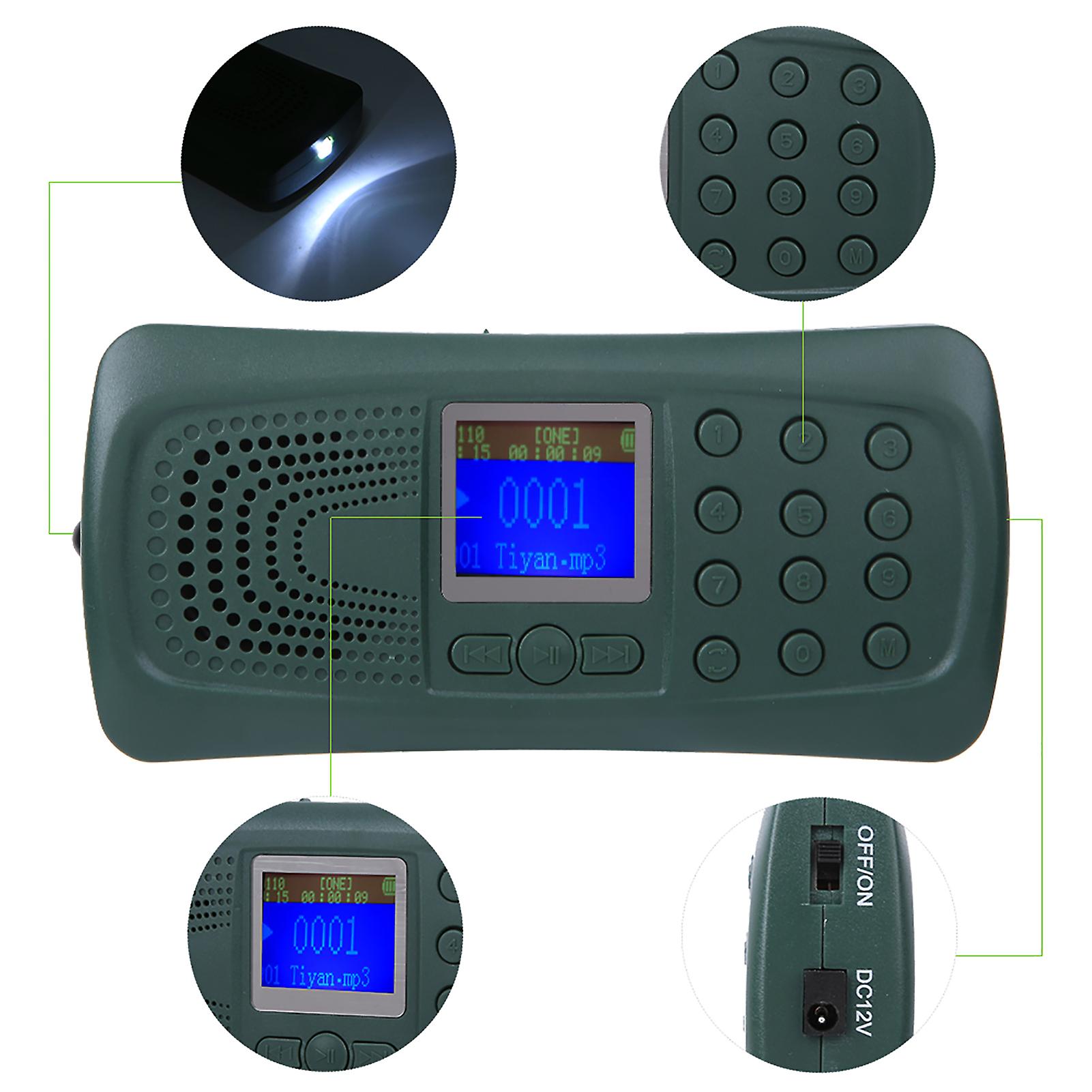 Cp-387bhunting Bird Caller Sounds Player No Remote Control With Timing Flashlight Functioneu 110~240v