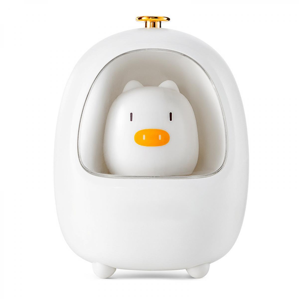 Cute Night Light Kids， Bedside Lamp Children， Animal Night Light， White Piggy， Rechargeable， Battery Operated， Dimmable