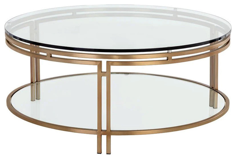 Hamza Coffee Table  Antique Brass   Contemporary   Coffee Tables   by Virgil Stanis Design  Houzz