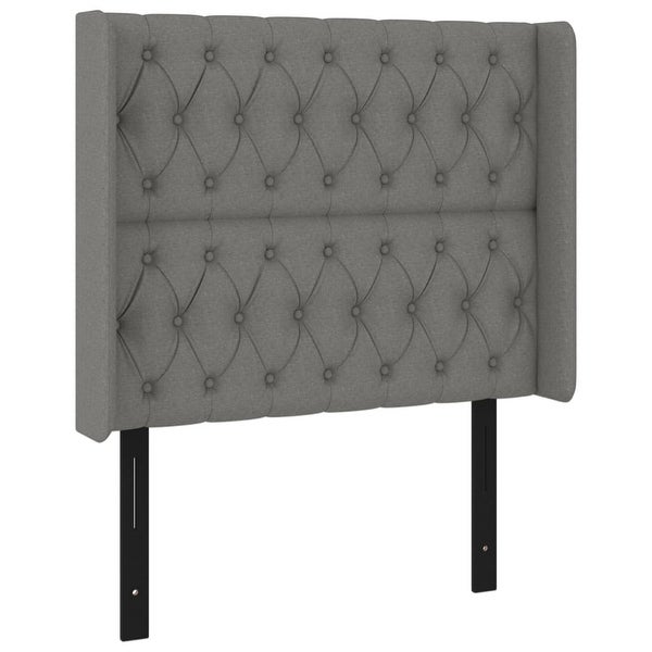 vidaXL Headboard with Ears Dark/Light Gray multisize Fabric - - 37455507