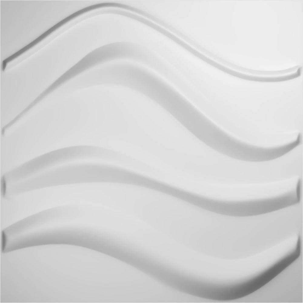 Ekena Millwork 19 58W x 19 58H Wave EnduraWall Decorative 3D Wall Panel Covers 53.49 Sq. Ft. (20-Pack for 53.49 Sq. Ft.) WP20X20WVWH-CASE-20