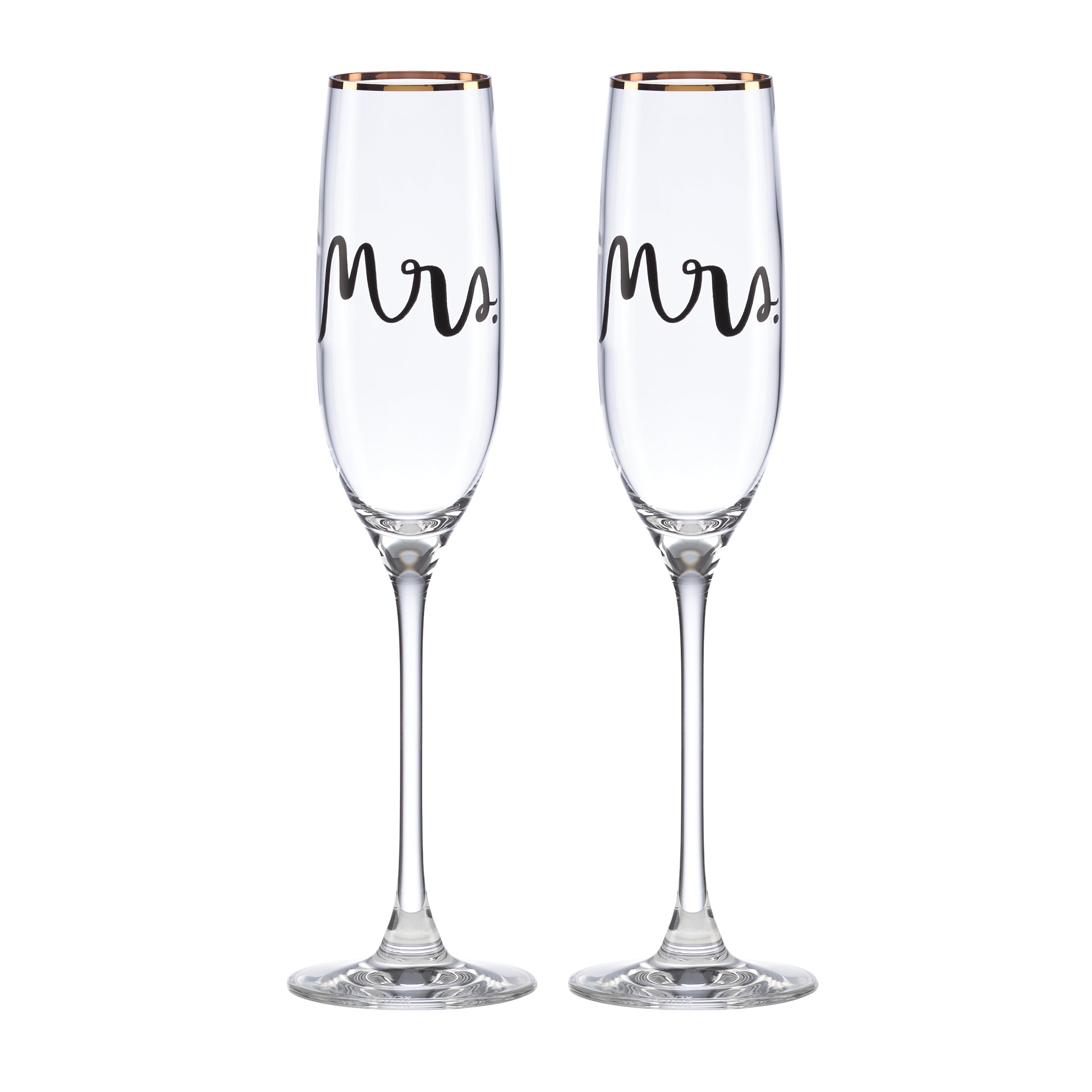 Wedding Party Mrs. & Mrs. 2-Piece Champagne Flutes