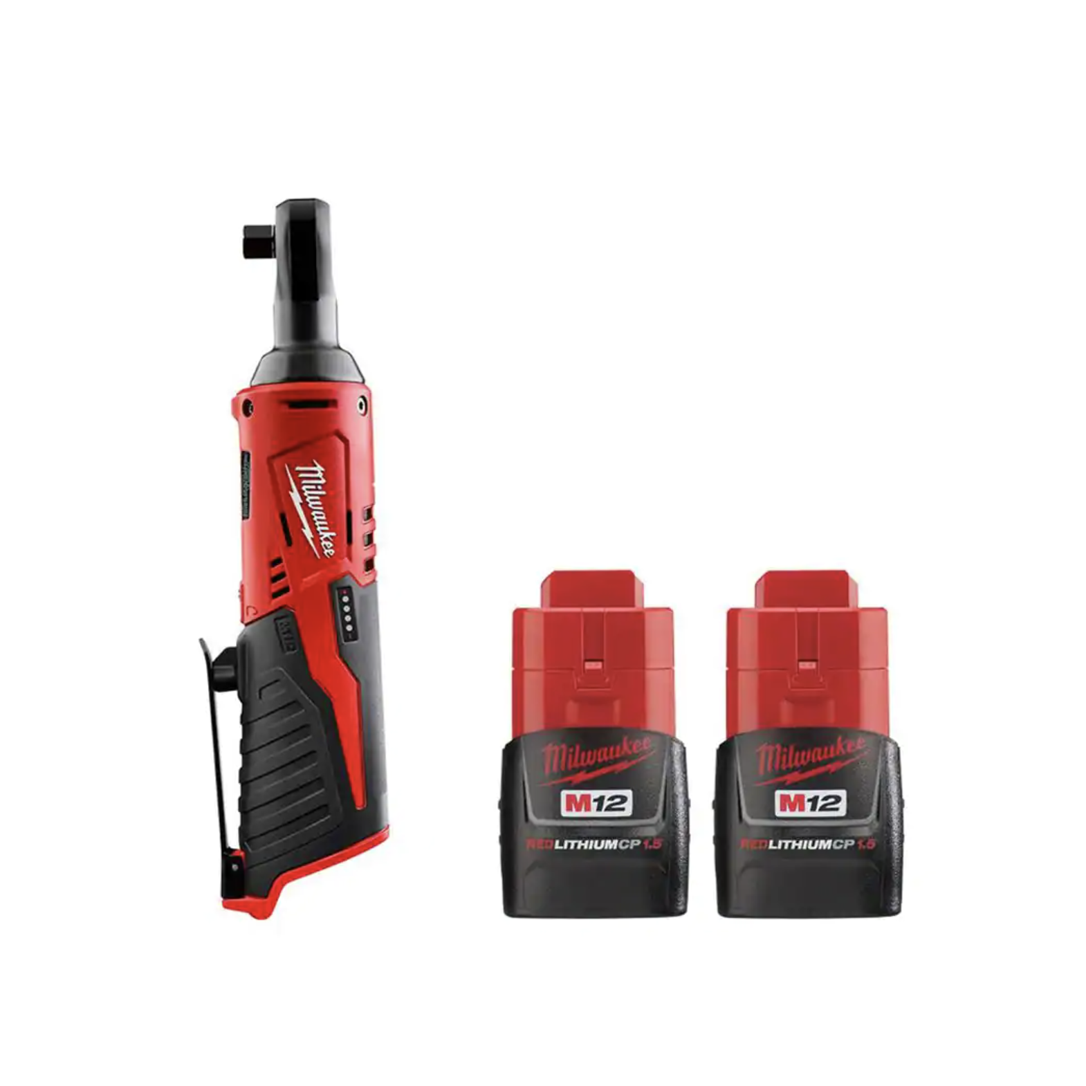 Milwaukee M12 12-Volt Lithium-Ion Cordless 3/8 in. Ratchet with 1.5 Ah Battery Pack (2-Pack)