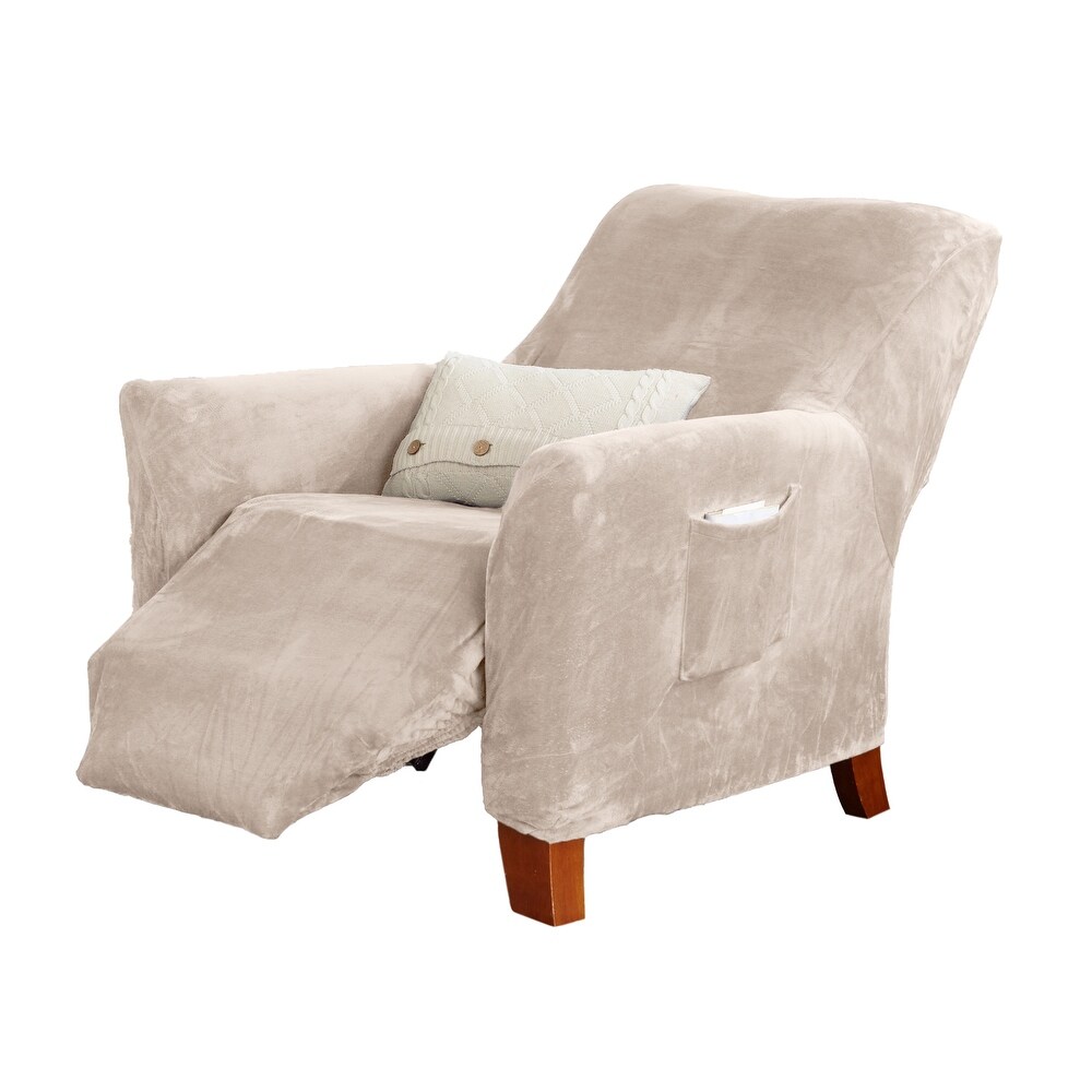 Premium Stretch Velvet Plush Recliner Slipcover.