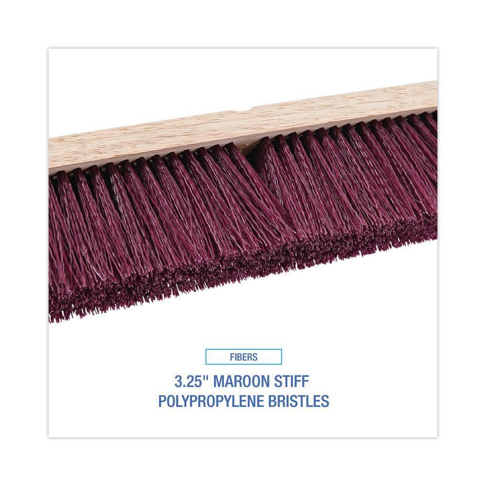 ProLine 36 in. Maroon Stiff Polypropylene Floor Brush Head with 3-14 in. Brush BWK20336