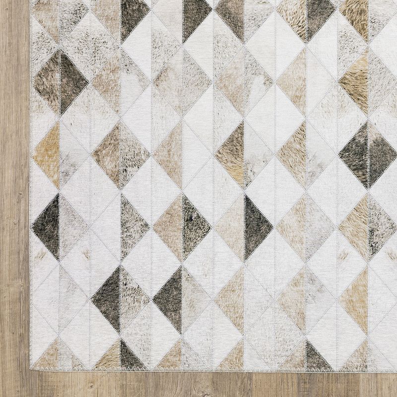 StyleHaven Markus Contemporary Diamonds Faux Hide Area Rug