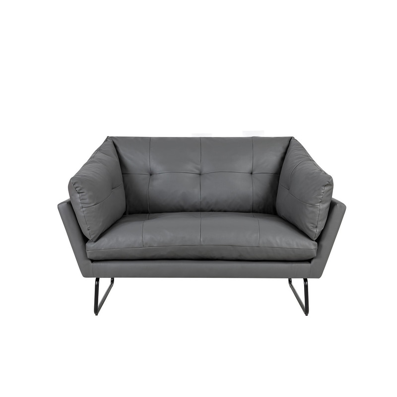 Karla PU Leather Contemporary Loveseat and Ottoman