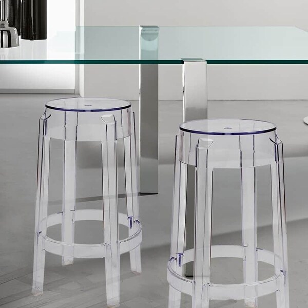 Ghost Stool Backless (26) (Set of 2) - 26'' Hx14.5''Wx14.5''D