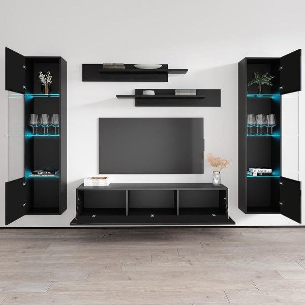 Strick and Bolton Hadi 5-piece Wall-mounted Entertainment Center Set