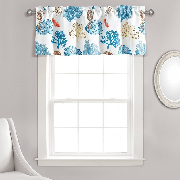 Coastal Reef Feather Window Valance Blue Lush D cor