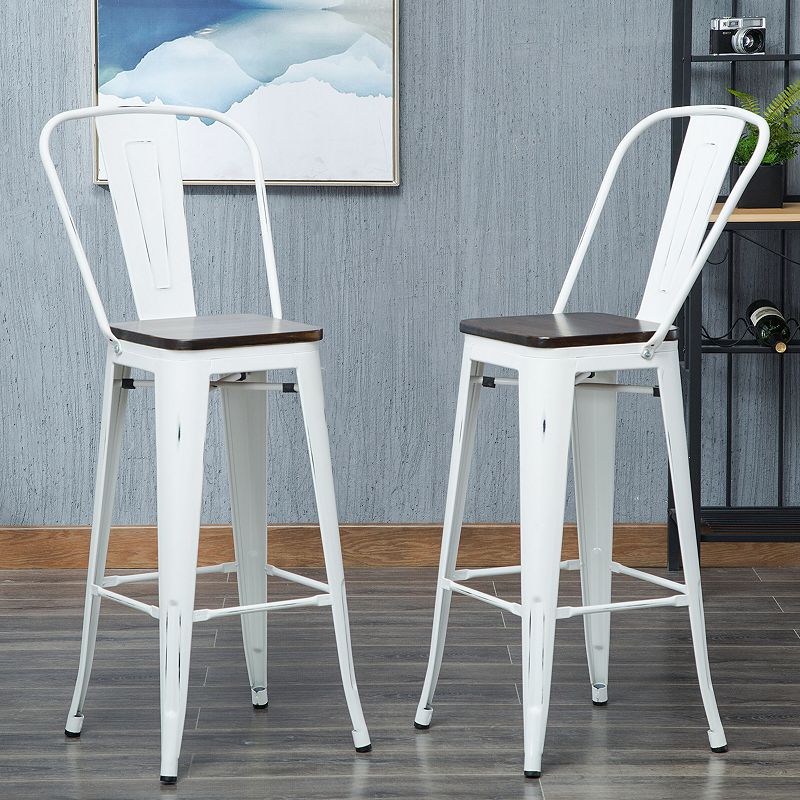 Ash 30 In. Wood Seat Stool Set 2-Piece