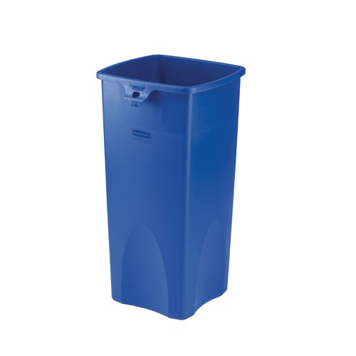 Rubbermaid FG356973BLUE Untouchable 23-Gallon Square Trash Can， Blue