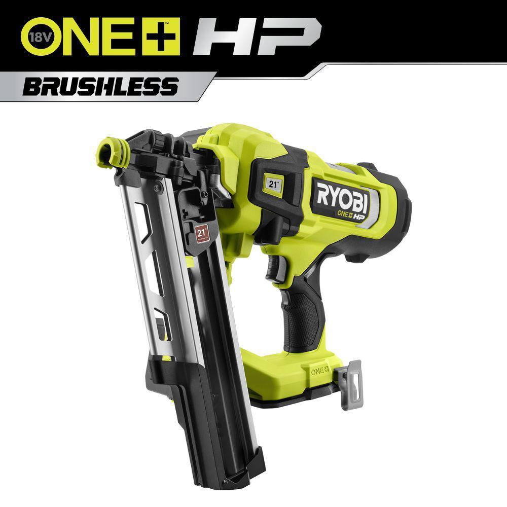 RYOBI ONE+ HP 18V Brushless Cordless AirStrike 21 Framing Nailer (Tool Only) PBL345B