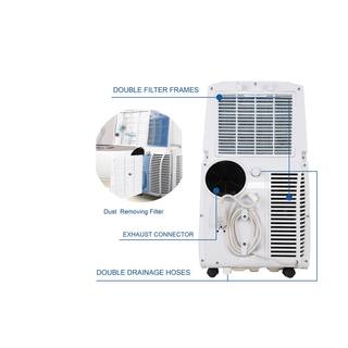 AIREMAX 115V 14000 BTU ASHRAE (8000 BTU DOE) Portable Air Conditioner with Remote 24H Timer Dehumidifier Wheels LED APE508CH