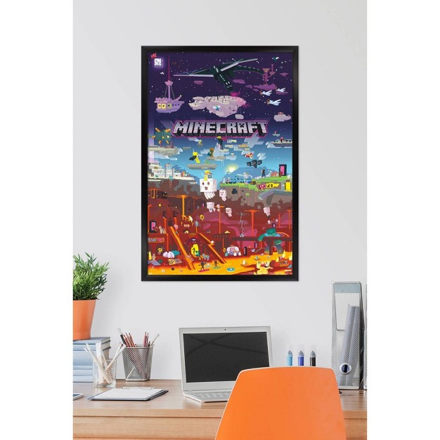 Minecraft World Beyond Framed Poster Trends International