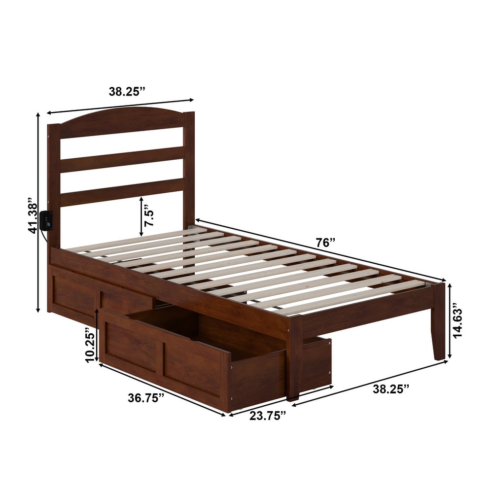 Warren Platform Bed with 2 Storage Drawers