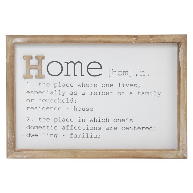 Wooden Framed Definition Of quot home quot Plaque Wall Decor