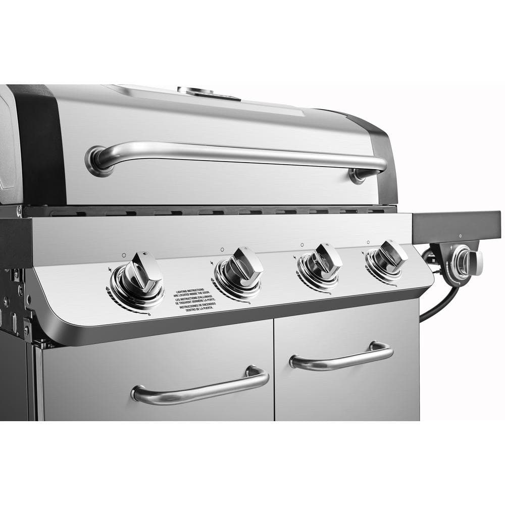 Dyna-Glo Premier 4-Burner Natural Gas Grill in Stainless Steel with Side Burner DGP483SSN-D