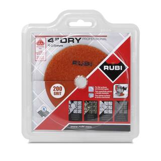 Rubi 4 in. 200 Grit Resin Dry Polishing Pad 61915