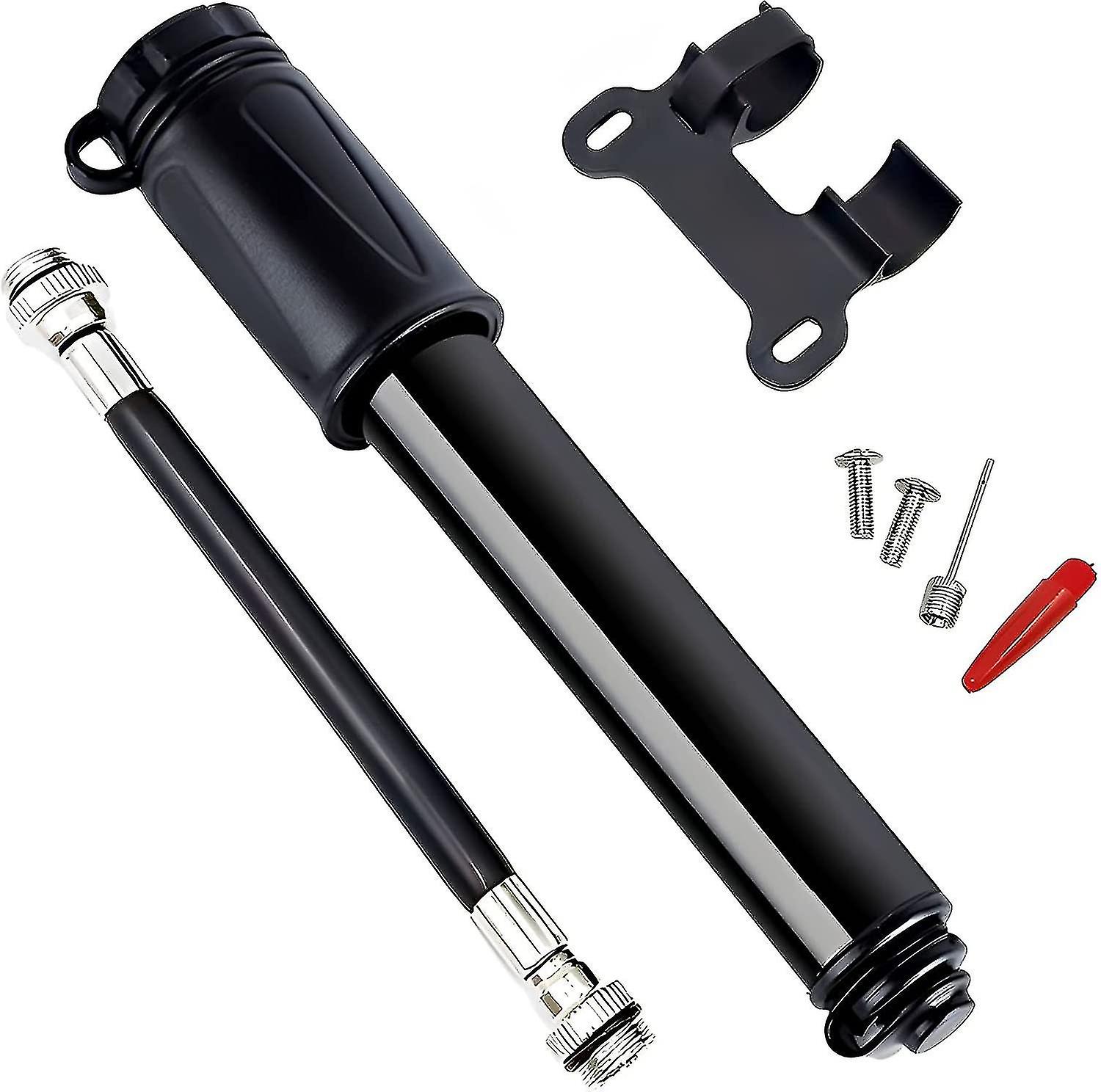 Mini Portable Aluminum Alloy Bike Pump With Ball Pump Needle And Frame Holder