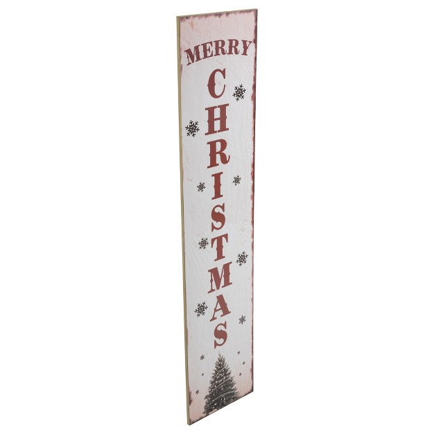 Merry Christmas Tree And Snowflakes Porch Board Sign Decoration