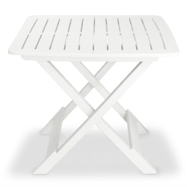 3 Piece Folding Bistro Set Plastic White - Overstock - 35108075