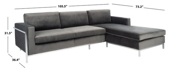 Safavieh Couture Camila Poly Blend Sectional   Contemporary   Sectional Sofas   by Safavieh  Houzz