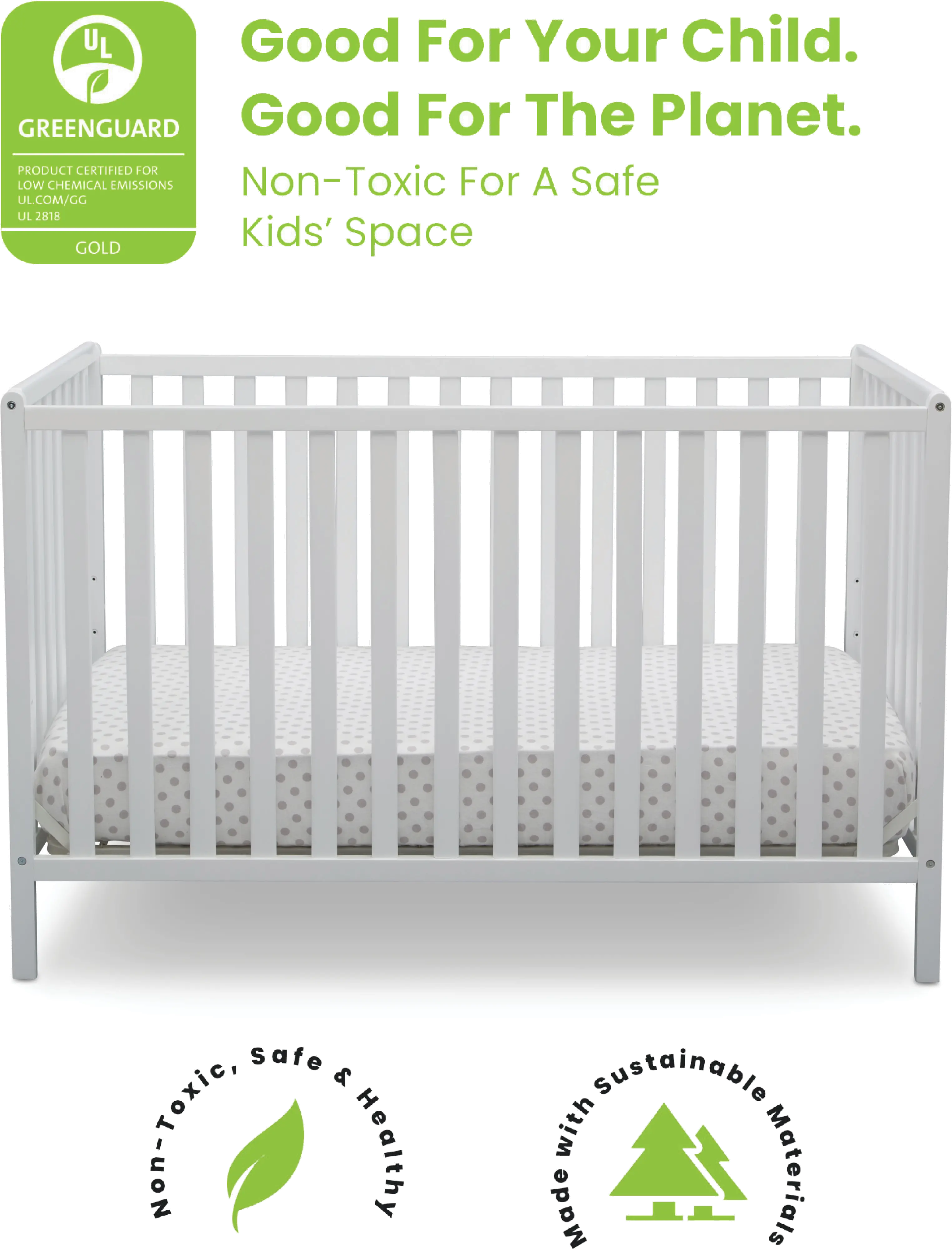 Heartland White 4-in-1 Convertible Crib