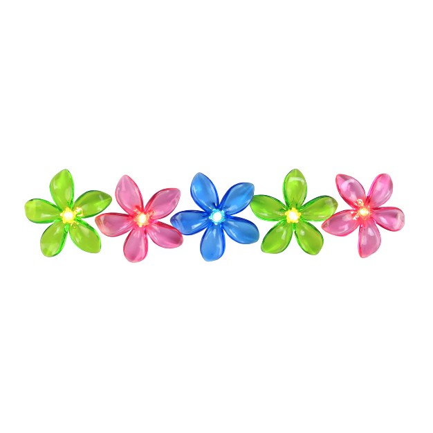 Northlight Set Of 10 Pink Blue And Green Flower Patio And Garden Novelty Lights 2 5