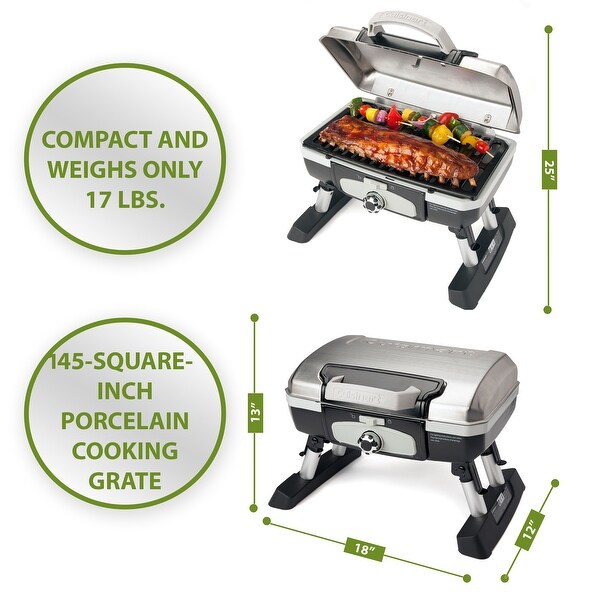 1 Burner Silver and Black Propane Outdoor Gas Grill