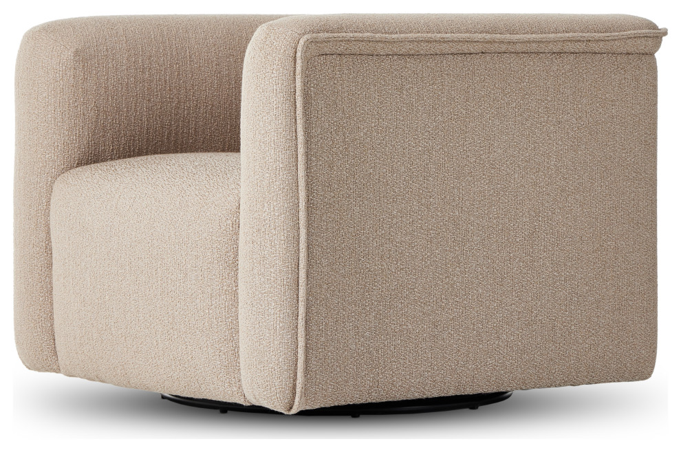 Wellborn Swivel Chair Kerbey Camel   Transitional   Armchairs And Accent Chairs   by Zin Home  Houzz