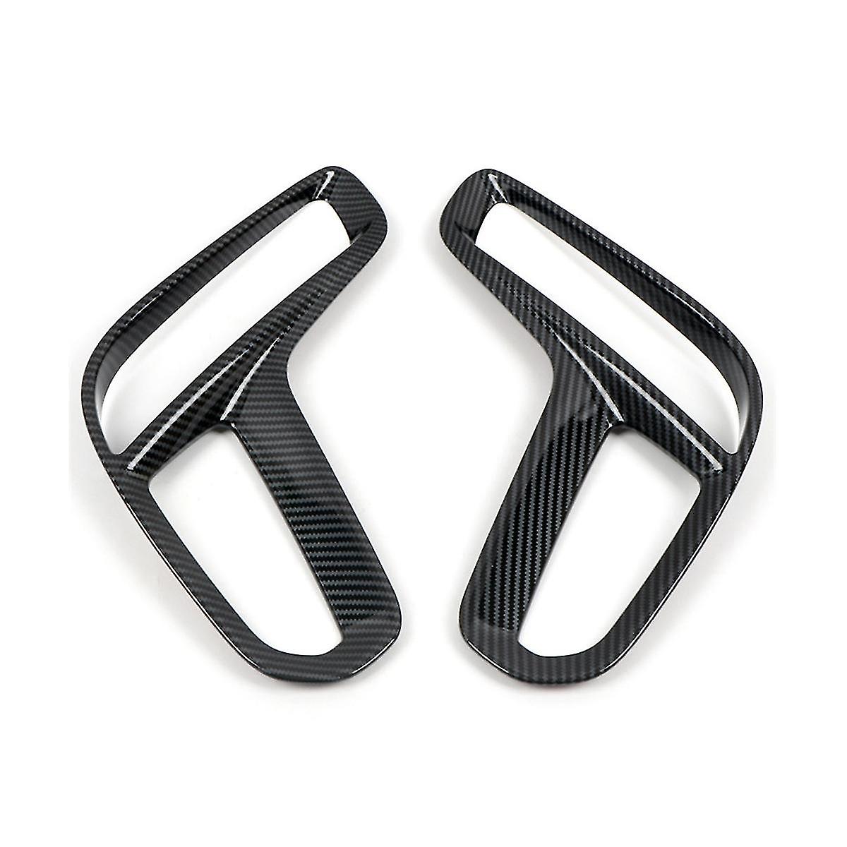 Car Carbon Fiber Front Bumper Lower Grille Trim Strips Fog Light Cover Trim For Durango 2011-2020