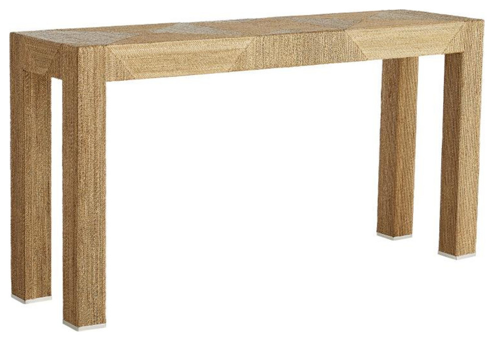 Palmetto Console  Natural Rope  Wood Frame  60 quotW (DW5002 3MLNP)   Beach Style   Console Tables   by Lighting Reimagined  Houzz