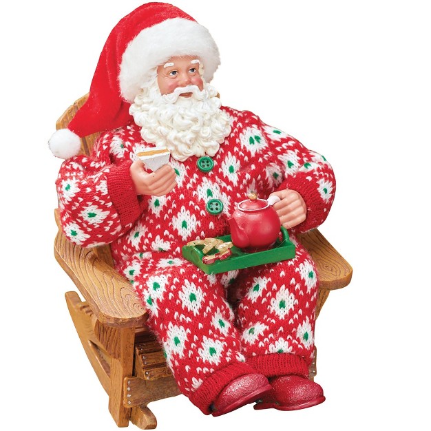 Collections Etc Recliner Santa In Jammies Christmas Figurine 5 75 X 9 5 X 7