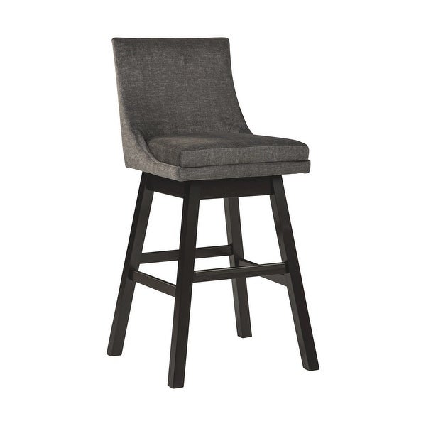 43 Inch Fabric Padded Swivel Barstool， Set of 2， Dark Gray - 43 H x 22 W x 19 L