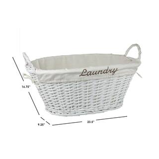 Home Basics White Wicker Basket LH45002