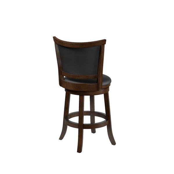 Woodgrove Bonded Leather Brown Wood Barstool (Set of 2)