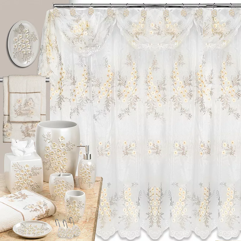 Popular Bath Bloomfield Sheer Shower Curtain and Valance